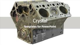  Presentation with cylinder - Cool new PPT theme with diesel engines - image of a cylinder block backdrop and a gray colored foreground