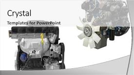  Presentation with diesel engine - Slides having diesel engines - image of an engine background and a white colored foreground
