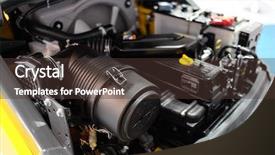  Presentation with diesel engine - PPT layouts featuring diesel engines - image of an engine background and a tawny brown colored foreground