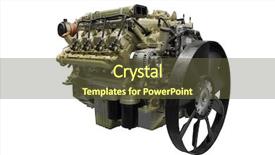 Presentation with diesel engine - Beautiful PPT layouts featuring diesel engines - image of an engine backdrop and a tawny brown colored foreground