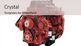  Presentation with diesel engine - Presentation design having diesel engines - image of an engine background and a light gray colored foreground
