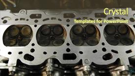  Presentation with motor - Beautiful presentation theme featuring diesel engines - real used opened motor backdrop and a tawny brown colored foreground