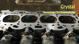  Presentation with motor - Colorful PPT theme enhanced with diesel engines - real used opened motor backdrop and a tawny brown colored foreground