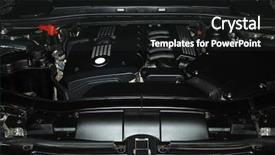  Presentation with car engine - Beautiful theme featuring black engine under the hood backdrop and a dark gray colored foreground