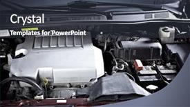  Presentation with auto repair - Slide deck featuring young woman shopping online sitting by the window background and a soft green colored foreground