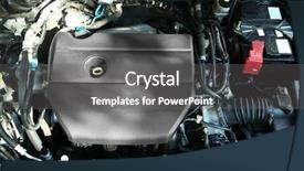 Presentation with car engine - Theme having car engine closeup background and a gray colored foreground