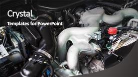  Presentation with car engine - Colorful theme enhanced with engine of the modern car backdrop and a black colored foreground