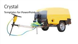  Presentation with compressor - Amazing slides having image of a movable compressor backdrop and a white colored foreground