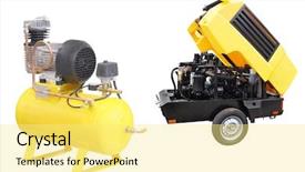  Presentation with compressor - PPT theme consisting of image of a movable compressor background and a white colored foreground