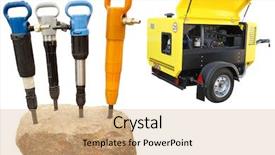  Presentation with compressor - Cool new presentation theme with air compressor - image of the pick hammers backdrop and a white colored foreground