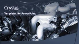  Presentation with car engine - PPT theme consisting of intake - modern engine of the modern background and a tawny brown colored foreground