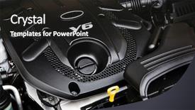  Presentation with car engine - Presentation theme with plastic parts - powerful engine of the modern background and a dark gray colored foreground