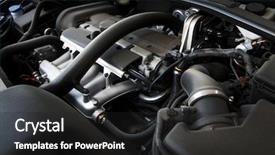  Presentation with car engine - Beautiful presentation theme featuring powerful engine of the modern backdrop and a dark gray colored foreground