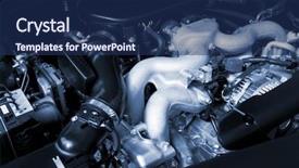  Presentation with car engine - Cool new slides with performance race - powerful engine of the modern backdrop and a navy blue colored foreground