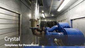  Presentation with diesel - Cool new PPT theme with diesel generator for backup power backdrop and a dark gray colored foreground