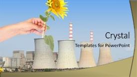  Presentation with renewable energy - Audience pleasing PPT theme consisting of power plant bio - concept of renewable energy backdrop and a light blue colored foreground