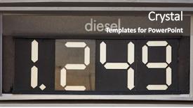  Presentation with fuel station - Colorful PPT theme enhanced with diesel price sign backdrop and a dark gray colored foreground