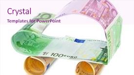  Presentation with diesel - Slide deck featuring diesel saving - car made of money isolated background and a pink colored foreground