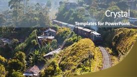  Presentation with sri lanka - Colorful PPT theme enhanced with diesel train - railroad on sri lanka backdrop and a seafoam green colored foreground