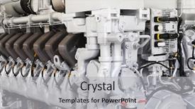  Presentation with diesel engine - Slide set with diesel train engine isolated background and a  colored foreground