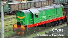  Presentation with diesel - Audience pleasing presentation theme consisting of diesel train with wagon backdrop and a  colored foreground