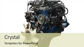  Presentation with engine - Slide deck having components tractor - image of an engine background and a white colored foreground