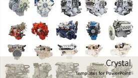  Presentation with tractor - Cool new PPT theme with components tractor - image of engines backdrop and a soft green colored foreground