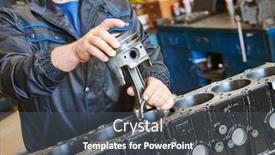  Presentation with diesel engine - Cool new slides with nafta - diesel truck engine repair service backdrop and a dark gray colored foreground