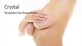  Presentation with breast cancer - Amazing slide deck having cancer estomago - body of beautiful woman covering backdrop and a sky blue colored foreground