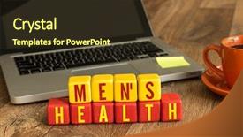 Presentation with mens health - Presentation design featuring mens health written background and a tawny brown colored foreground