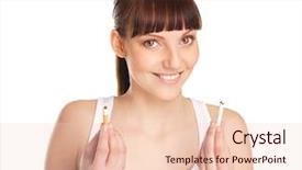  Presentation with healthy - Amazing PPT theme having tobacco kills - young healthy woman isolated backdrop and a lemonade colored foreground