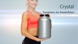  Presentation with woman sport - Amazing presentation having diet concept - smiling sport backdrop and a lemonade colored foreground