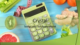  Presentation with diet low carb concept healthy - PPT layouts having diet concept calculator measuring tape background and a  colored foreground