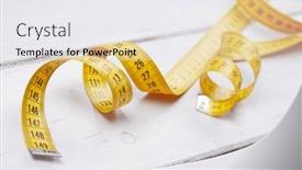  Presentation with diet - Presentation design having diet-concept-color-measuring-tape background and a  colored foreground