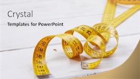  Presentation with diet - Slide deck enhanced with diet-concept-color-measuring-tape background and a  colored foreground