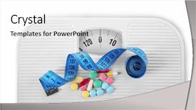  Presentation with diet low carb concept healthy - PPT layouts enhanced with diet concept measuring tape assorted background and a white colored foreground