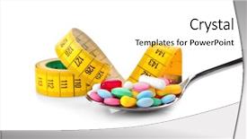  Presentation with diet - Slide deck featuring diet concept measuring tape background and a white colored foreground