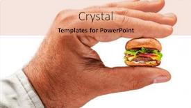  Presentation with diet - Slide deck having diet-concept-small-cheeseburger background and a coral colored foreground