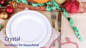  Presentation with feast - Beautiful presentation featuring diet during the new year's feast close-up backdrop and a sky blue colored foreground