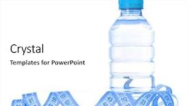  Presentation with water bottle - Presentation theme enhanced with diet exercise - blue tape measure and water background and a white colored foreground