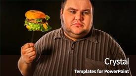  Presentation with fast food healthy - Slide deck consisting of diet failure of fat man background and a wine colored foreground
