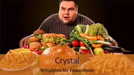  Presentation with health diet - Presentation theme enhanced with who makes choice between health background and a gold colored foreground