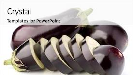  Presentation with eggplant - Colorful presentation theme enhanced with diet food - eggplant or aubergine vegetable isolated backdrop and a  colored foreground