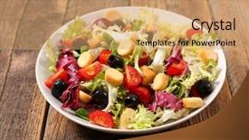  Presentation with salad - Beautiful slide set featuring diet food - mixed vegetable salad backdrop and a  colored foreground
