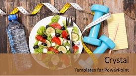 Presentation with diet - Presentation theme having diet food and fitness concept background and a coral colored foreground
