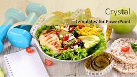  Presentation with diet - Cool new presentation theme with diet-food-concept-diet-plan backdrop and a yellow colored foreground