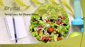  Presentation with diet - PPT theme enhanced with diet-food-concept-diet-plan background and a yellow colored foreground