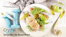  Presentation with food chicken - Beautiful theme featuring diet-food-concept-grilled-chicken backdrop and a lemonade colored foreground