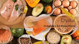  Presentation with protein - Presentation design consisting of diet-food-concept-healthy-fod background and a gold colored foreground