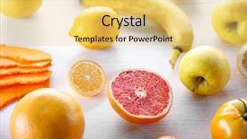  Presentation with wooden lighting - Beautiful theme featuring diet food on a light backdrop and a yellow colored foreground